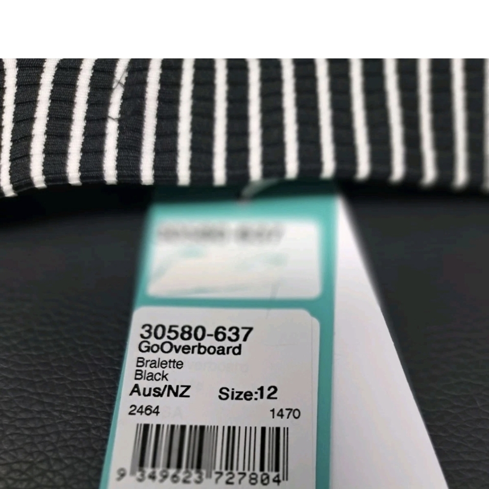 Seafolly Go Overboard Bralette - Black & White Stripe - Picture 2 of 5